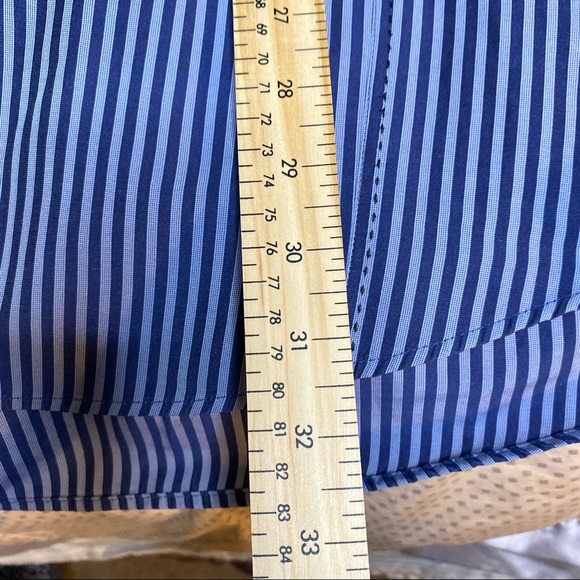 NXT Striped Dress Shirt Contrast Cuffs & Collar Blue Men’s Size 2X - Picture 11 of 11
